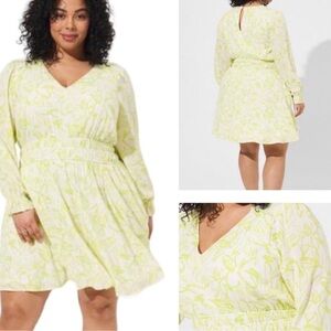 NWT Torrid Mini Wash Gauze Wide Waist Skater Dress size 2/2X